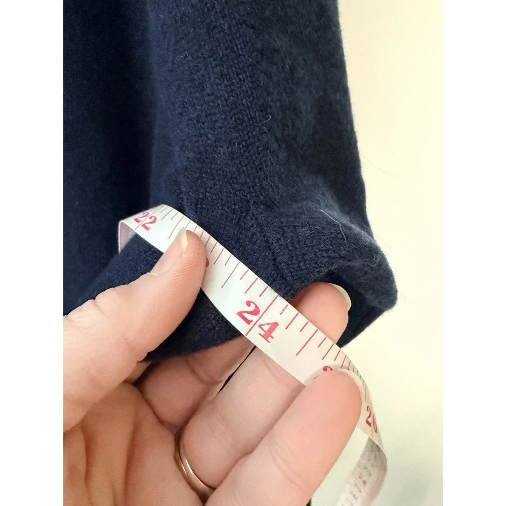 J Crew Womens XL 100% Italian Cashmere Sweater Navy Blue Boat Neck Old Money